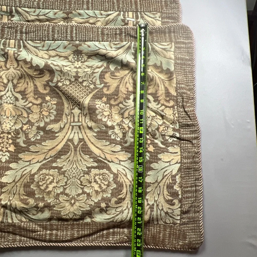 Set Of 5 Noble Excellence King Pillow Shams Multi Damask Tapestry Rolled Cord